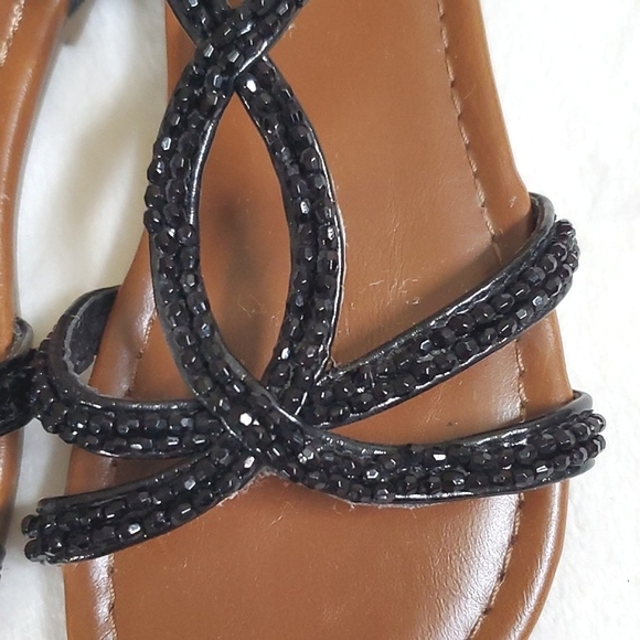 NWOT Cherokee Black Sandals Hook & Loop Closure Toddler Girls Size 11 Shoes - Picture 5 of 9